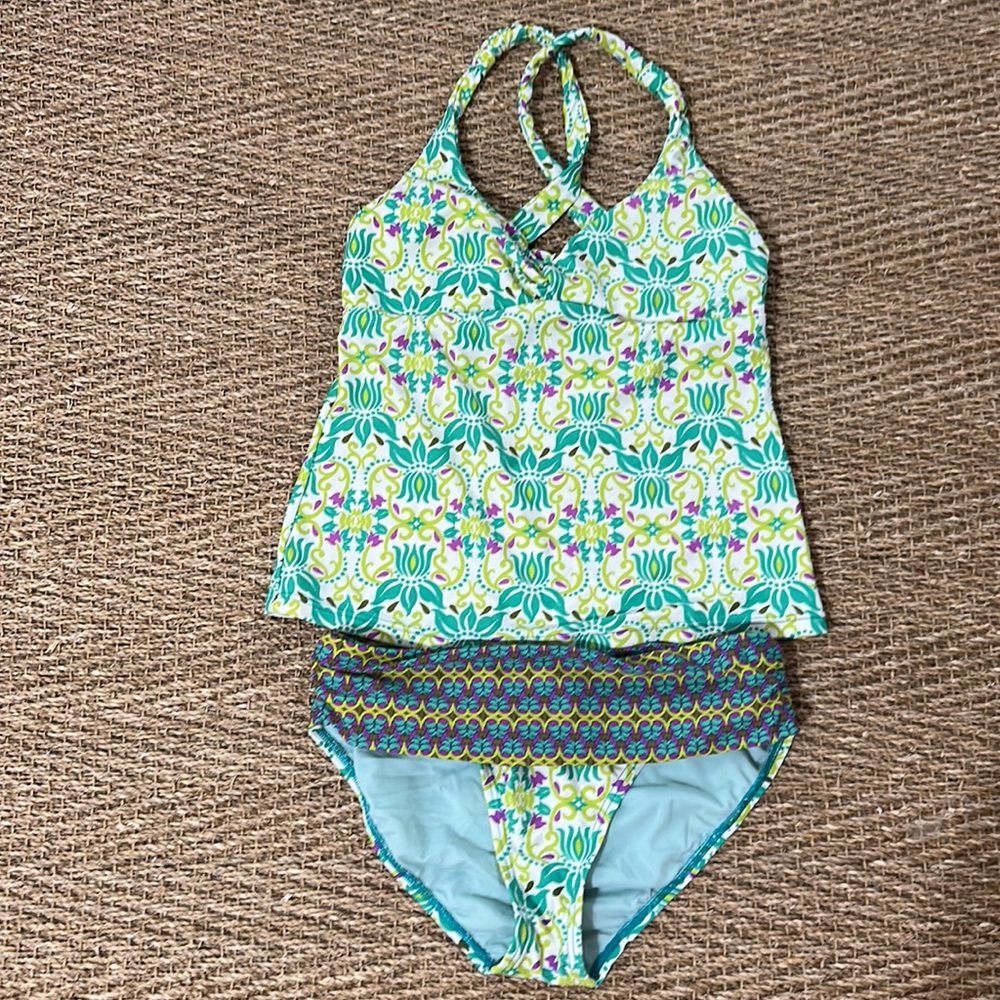 Prana Tankini swim top with bottoms size small
